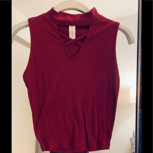 No Boundaries Maroon Crop Top